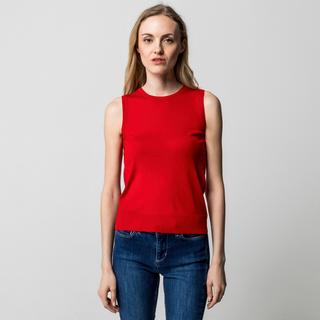 Manor Woman Pull sans manches col rond rayé  