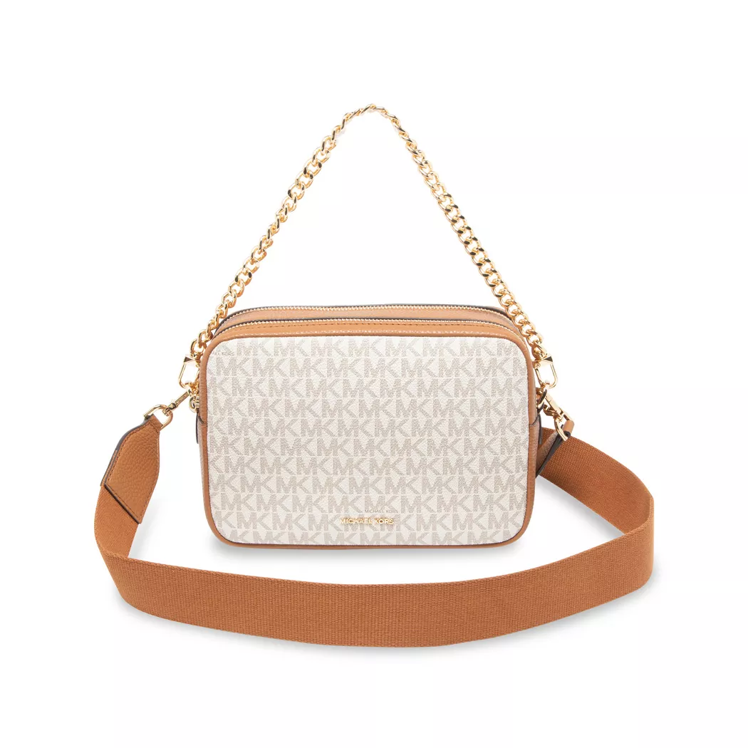 Michael Kors Bryant Medium Signature Logo Camera Crossbody Bag beige One Size female