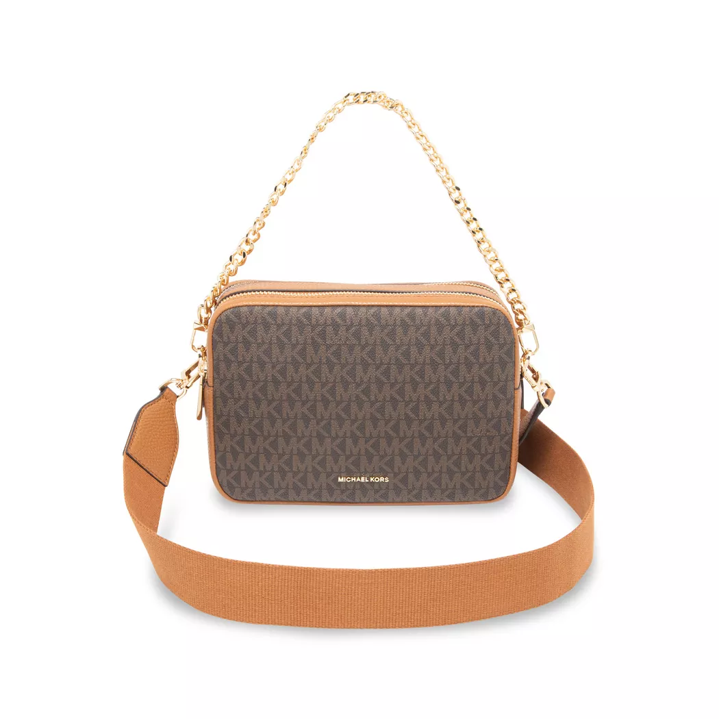 Michael Kors Bryant Medium Signature Logo Camera Crossbody Bag brown One Size female