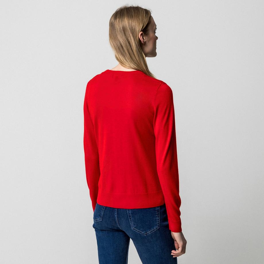 Manor Woman Cardigan Rayé en Maille Fine  