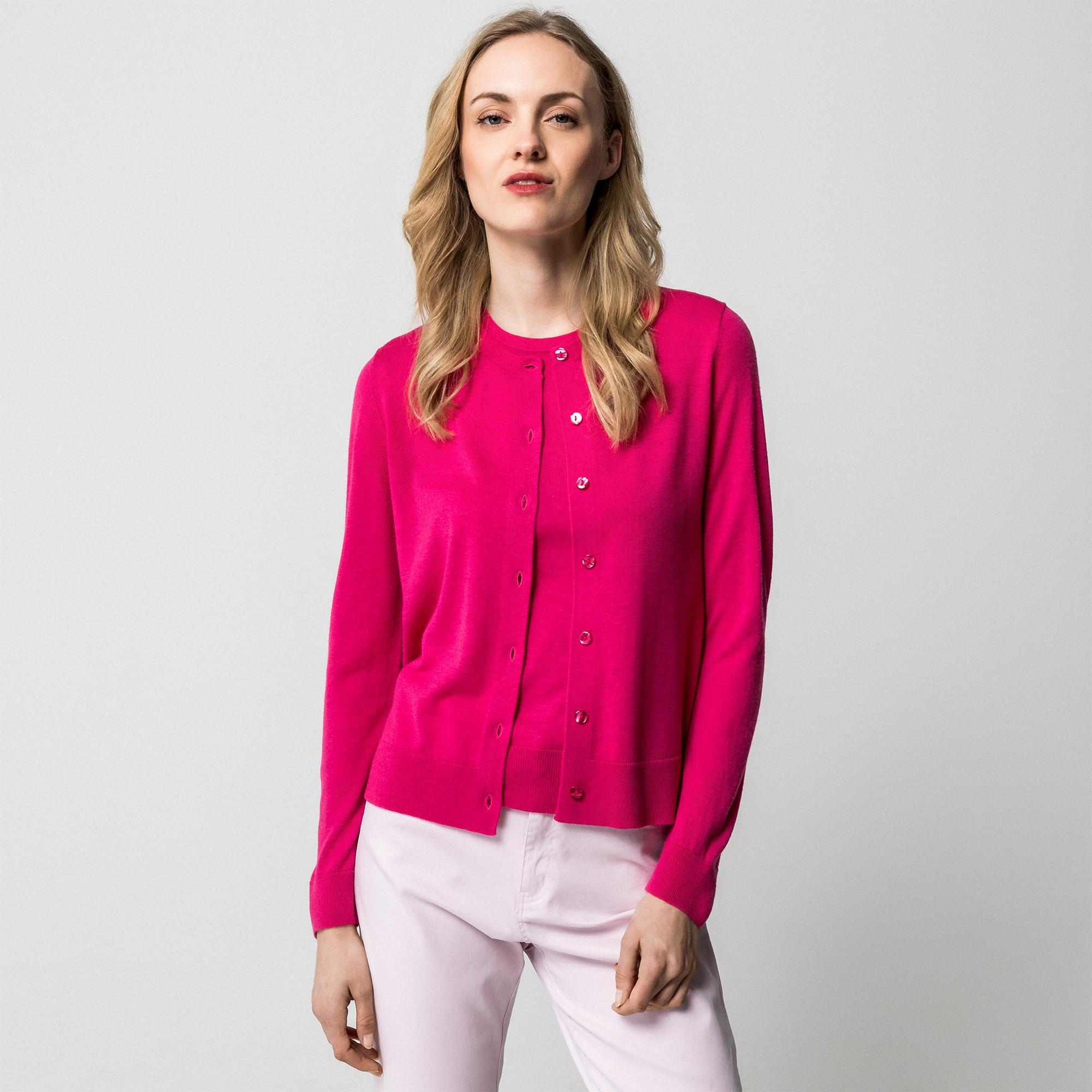 Manor Woman Cardigan Rayé en Maille Fine  