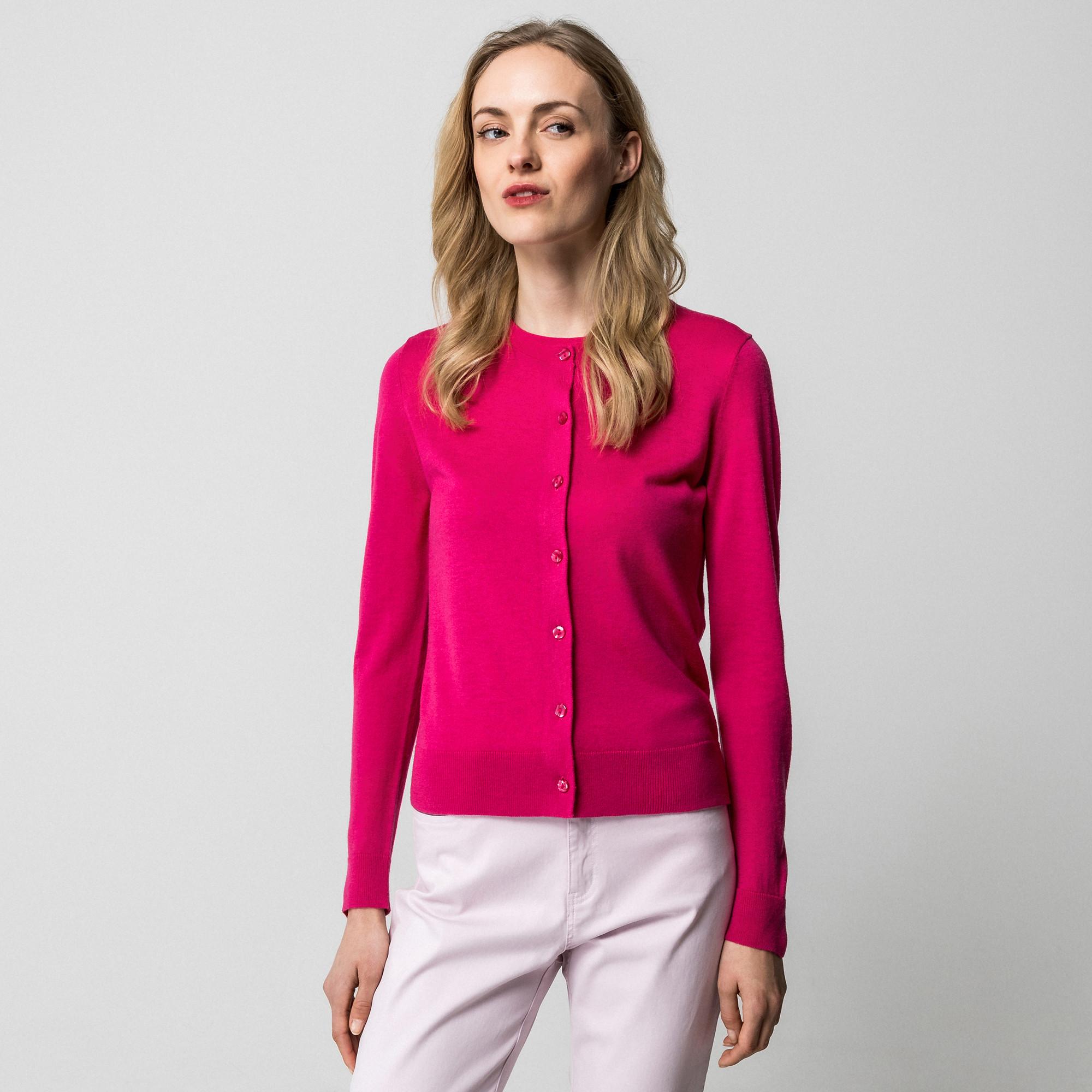 Manor Woman Cardigan Rayé en Maille Fine  