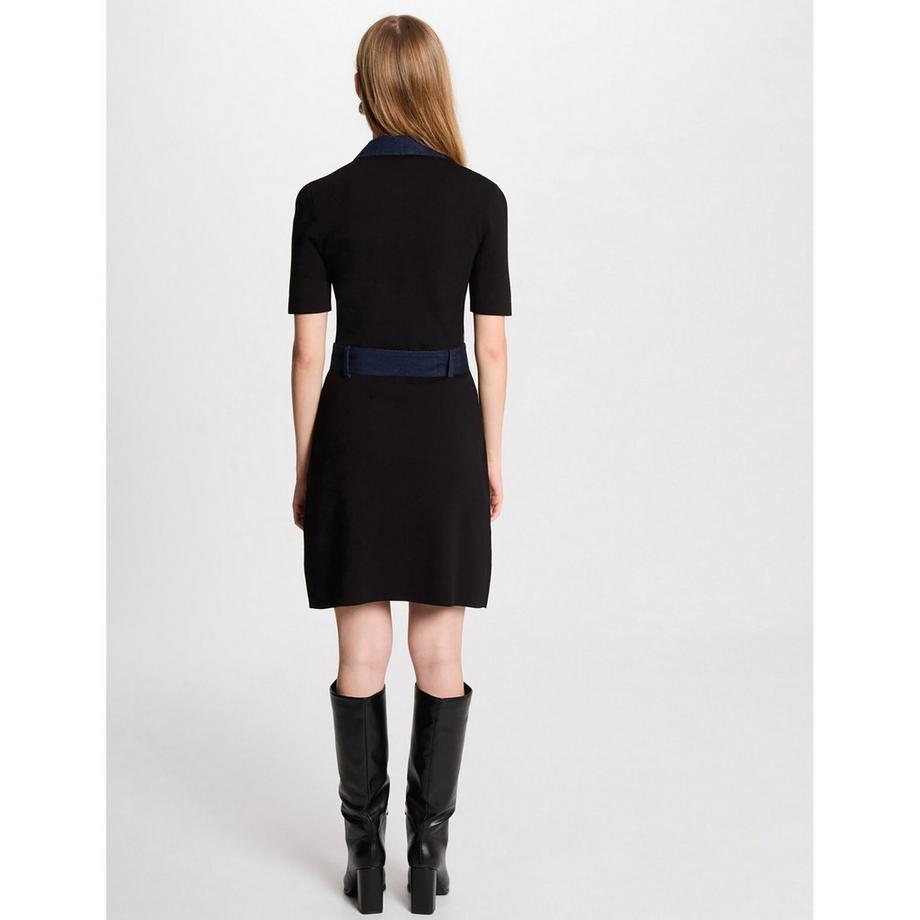 MORGAN Kurzarm A-Linien Strickkleid  