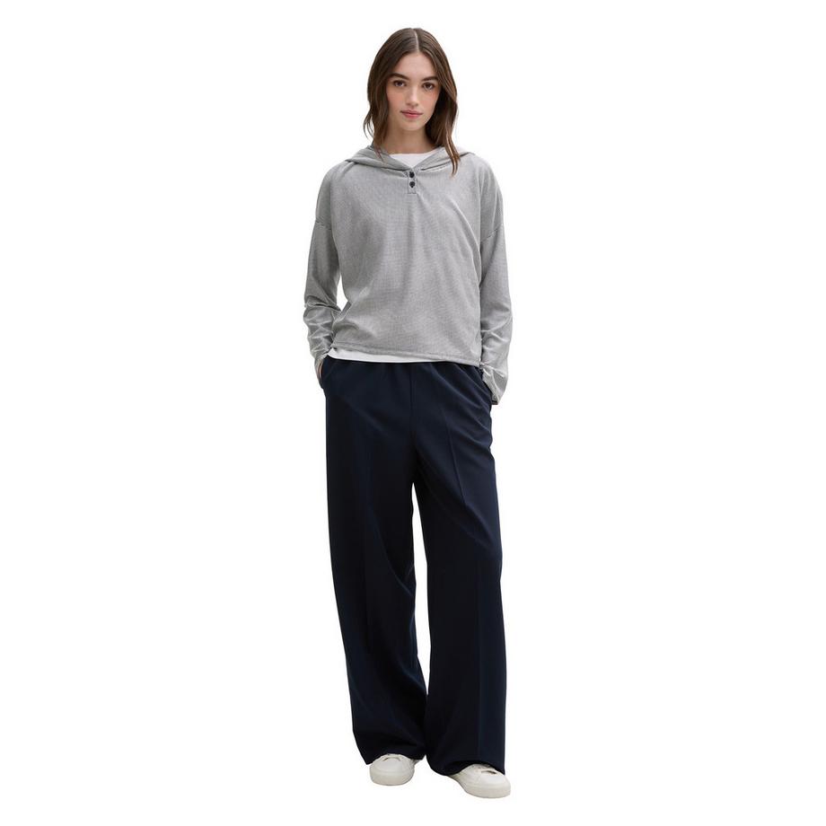 TOM TAILOR Denim Gestreiftes Langarmshirt mit Kapuze  