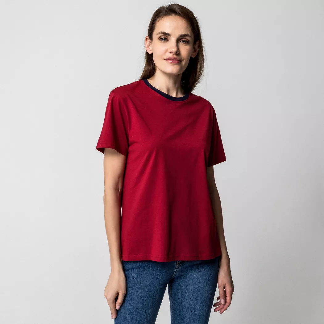 Manor Woman - T-Shirt, für Damen, Weinrot, Größe M
