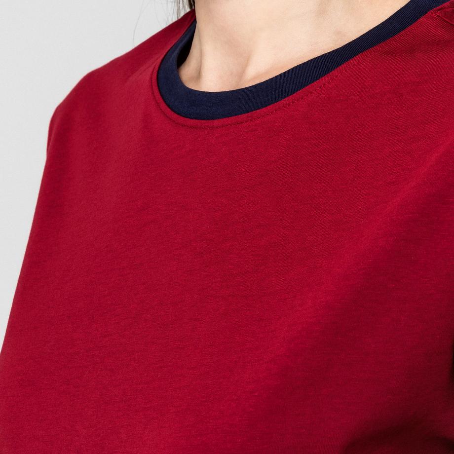 Manor Woman T-shirt con colletto a contrasto  