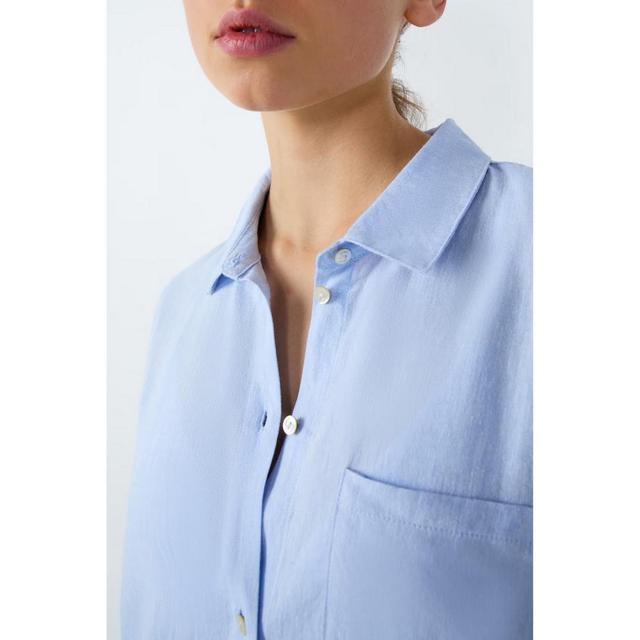 Etam Chemise de Nuit Lin Manches Courtes  