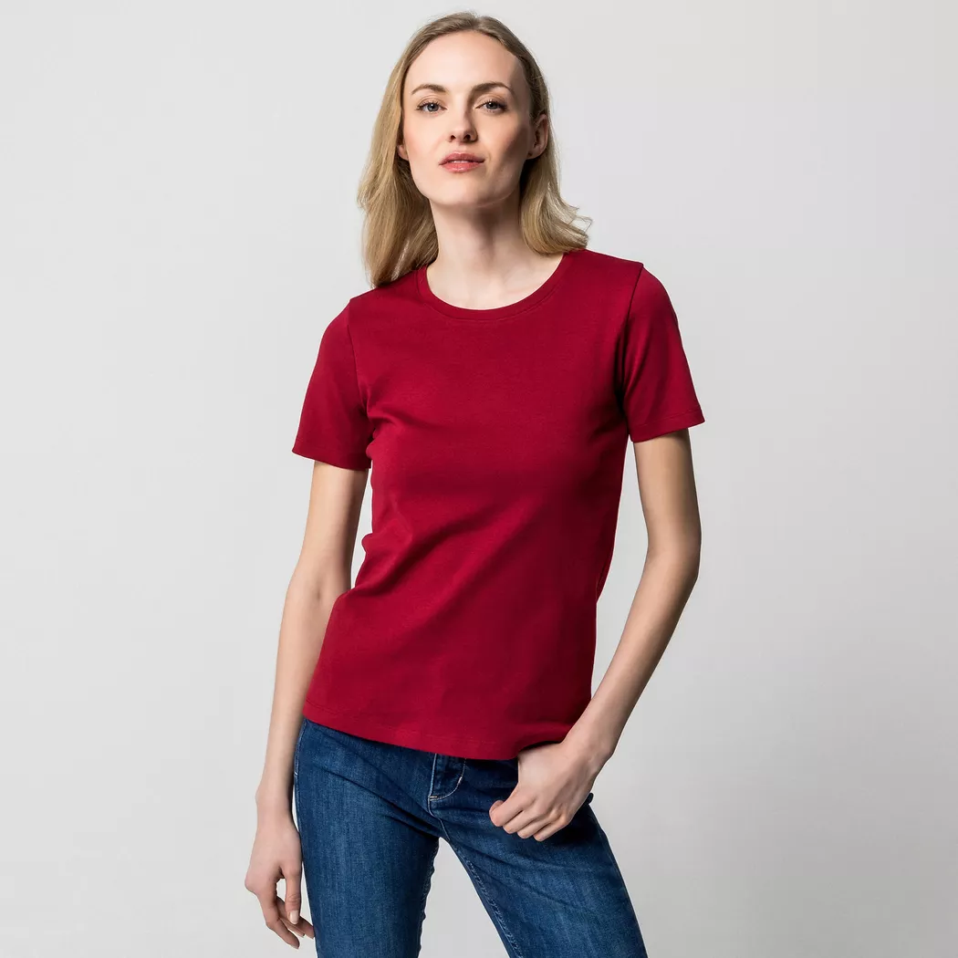 Manor Woman - T-Shirt, für Damen, Dunkelrot, Größe S
