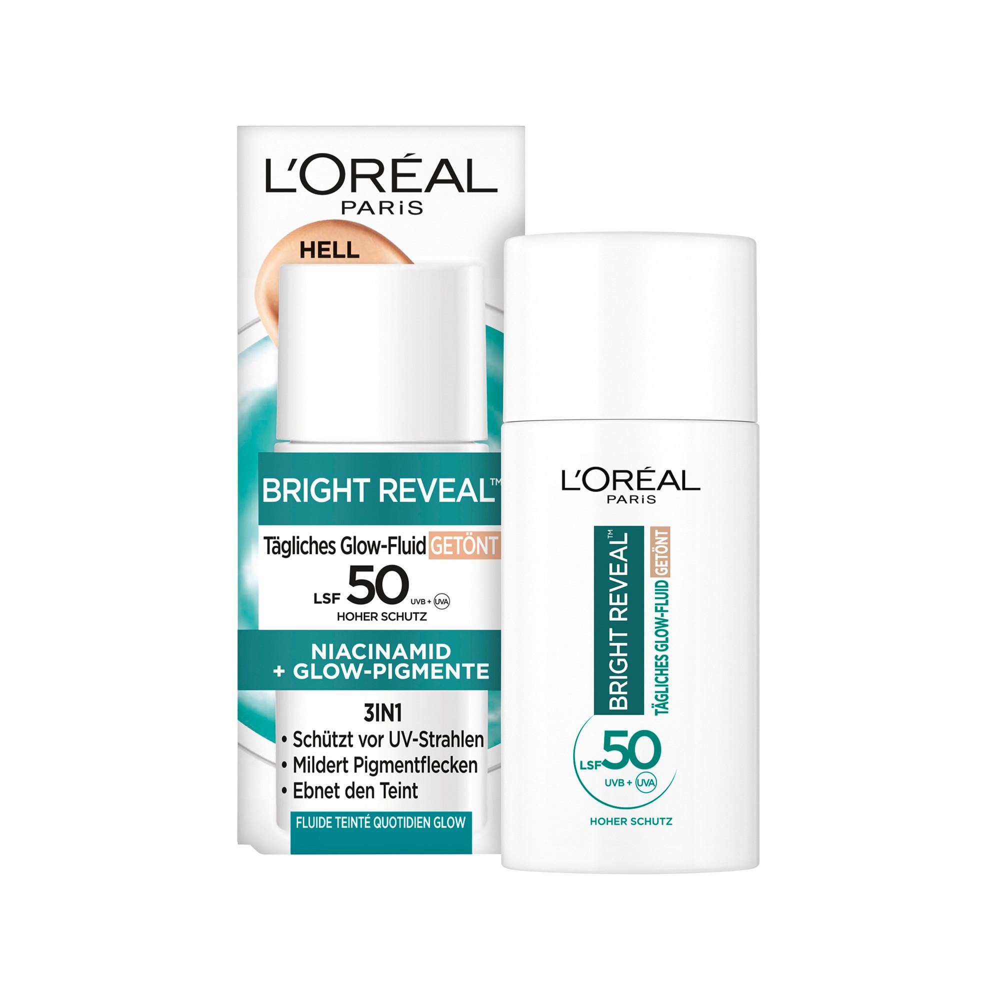 L'Oréal Paris Bright Reveal Tägliches Glow-Fluid Getönt Light LSF 50 