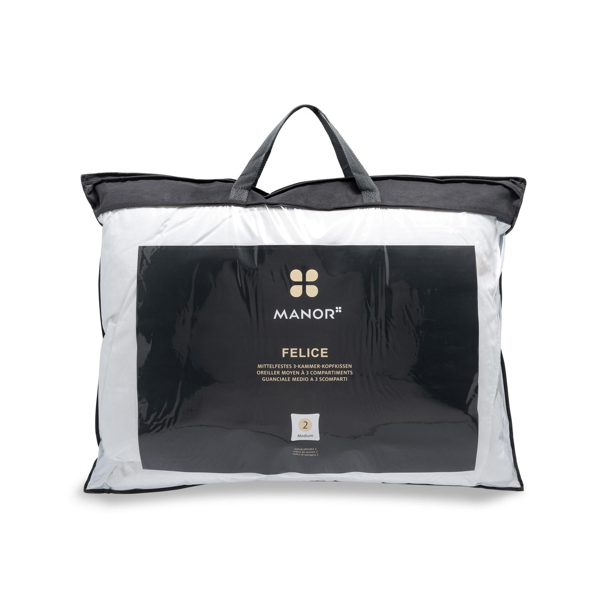 Manor Felice Oreiller Mi-Ferme Duvet Plumes 3 Compartiments  