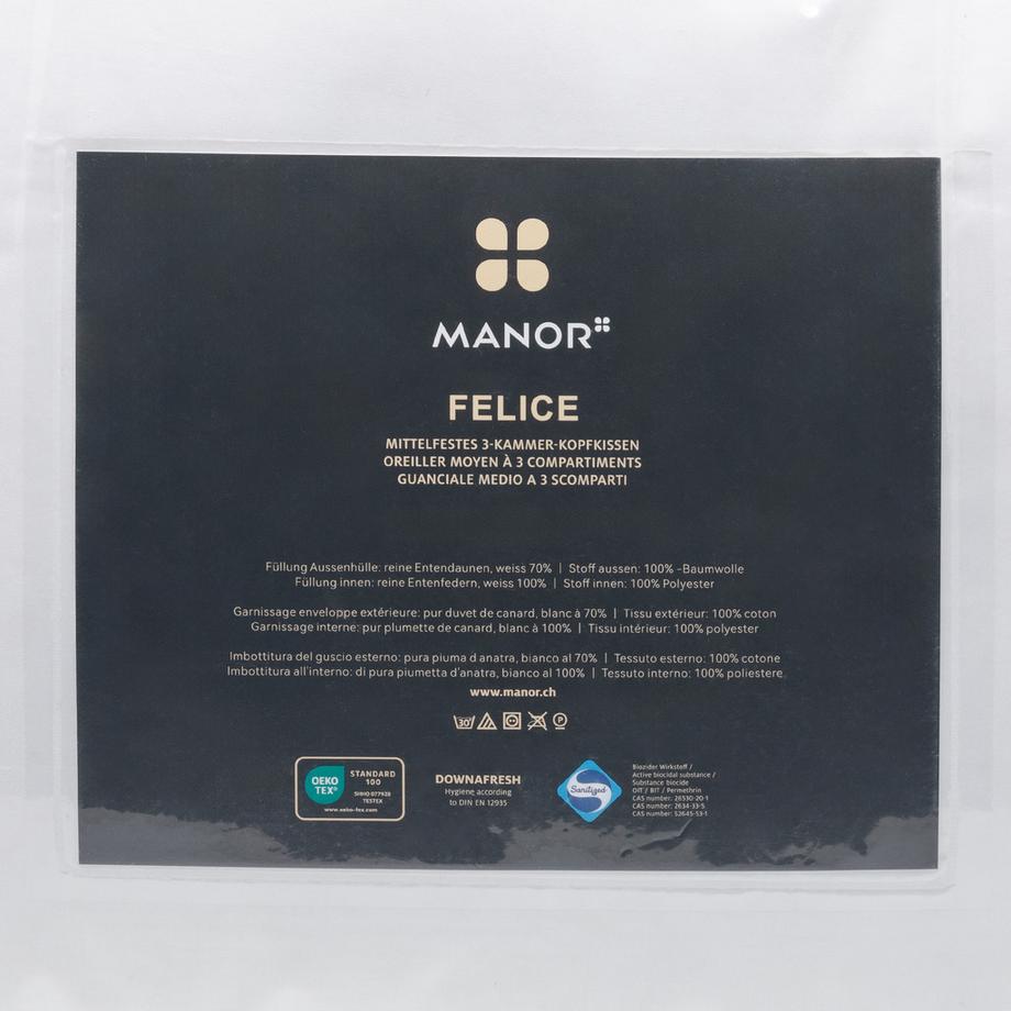 Manor Felice Cuscino Piume Semiduro Tre Camere  