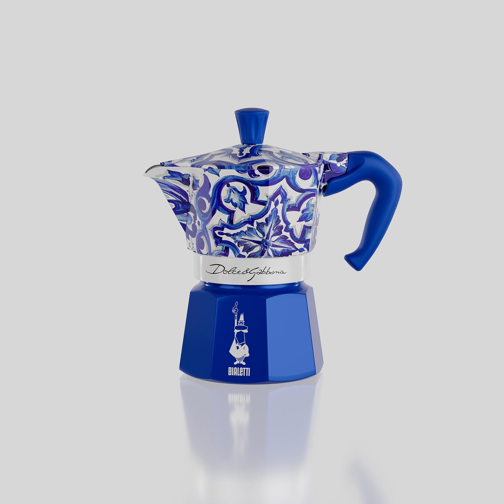 BIALETTI Caffettiera Moka Express 3T D&G Blu Mediterraneo 