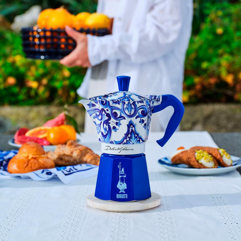 BIALETTI Cafetière Moka Express 6T D&G Blu Mediterraneo 