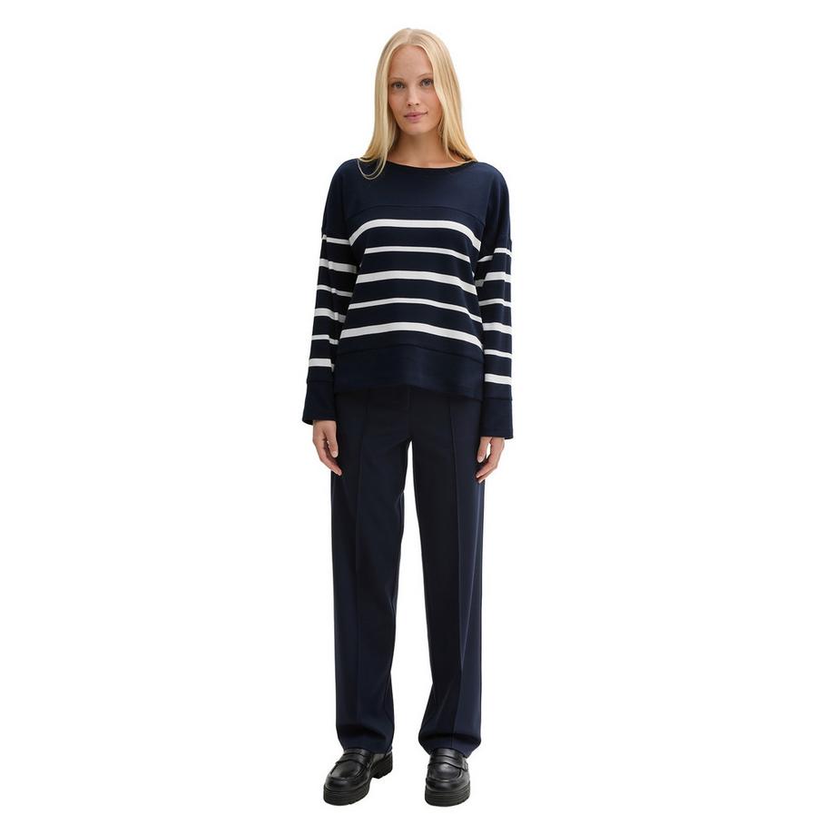 TOM TAILOR Gestreiftes Ripp Langarmshirt  