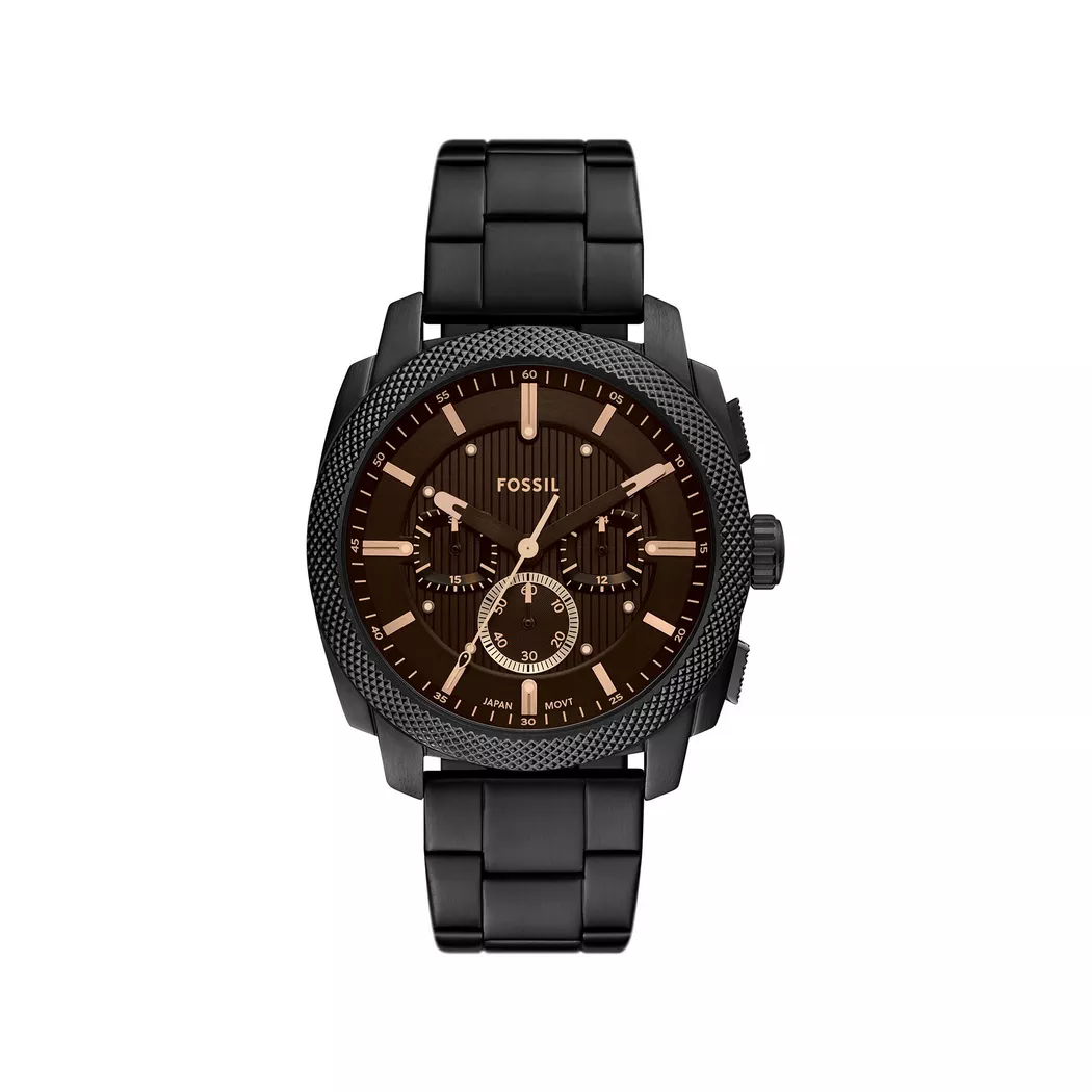 Fossil - Chronograph Uhr, Machine, 44mm, Black