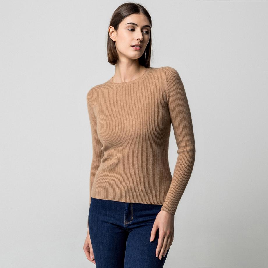 Manor Woman Pull Cachemire Maille Côtelée  