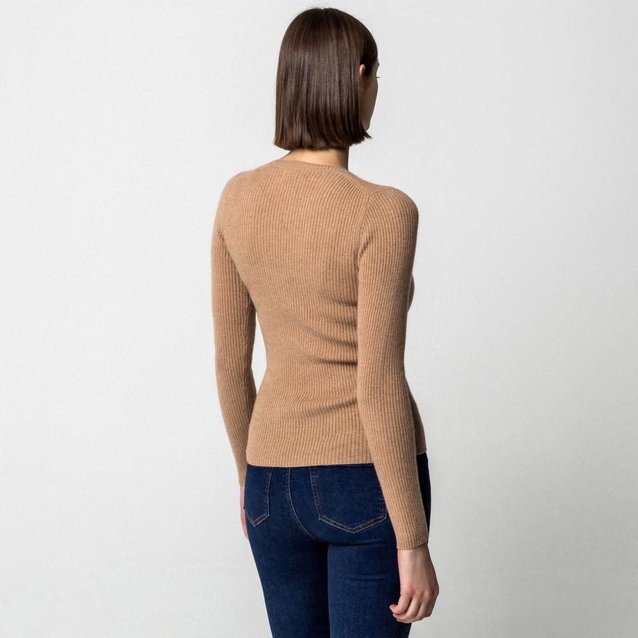 Manor Woman Pull Cachemire Maille Côtelée  