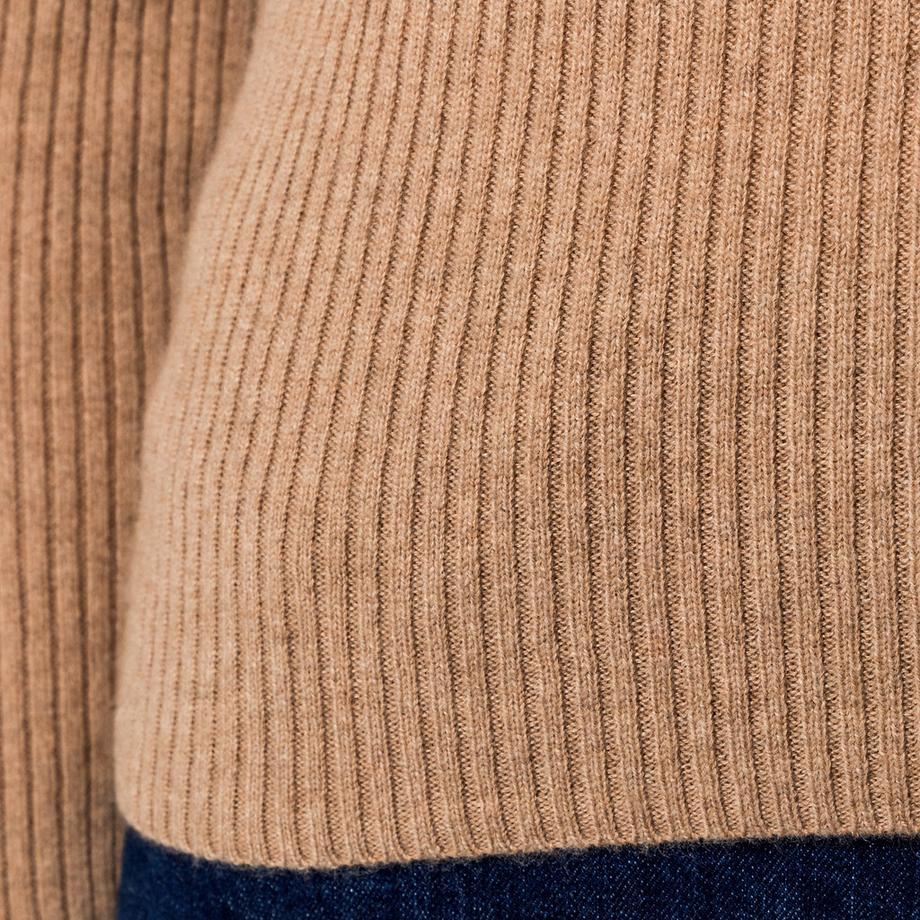 Manor Woman Pull Cachemire Maille Côtelée  