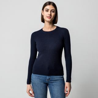 Manor Woman Pull Cachemire Maille Côtelée  