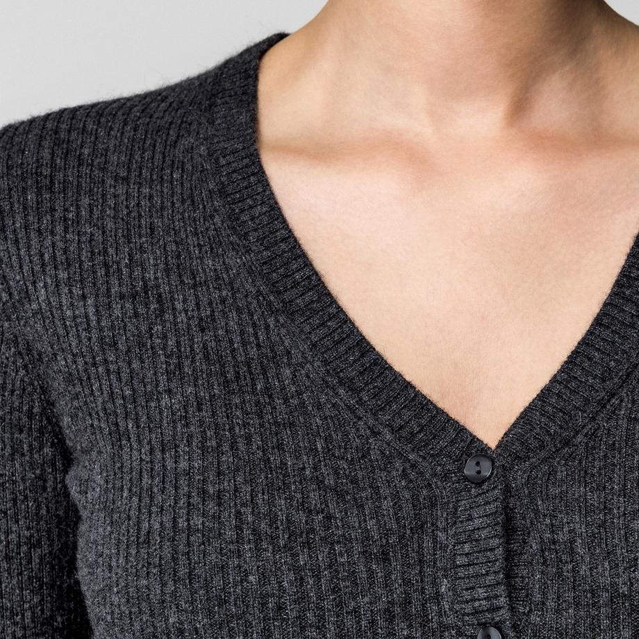 Manor Woman Cardigan côtelé col en V  