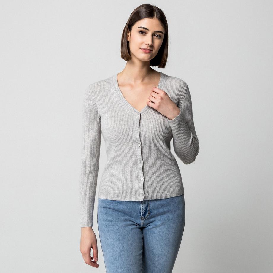 Manor Woman Cardigan côtelé col en V  