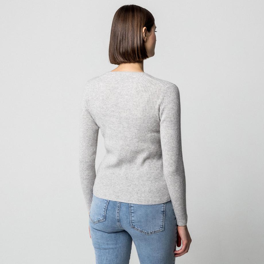 Manor Woman Cardigan côtelé col en V  