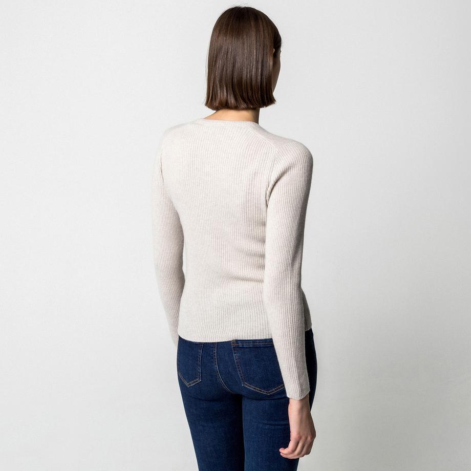 Manor Woman Cardigan côtelé col en V  