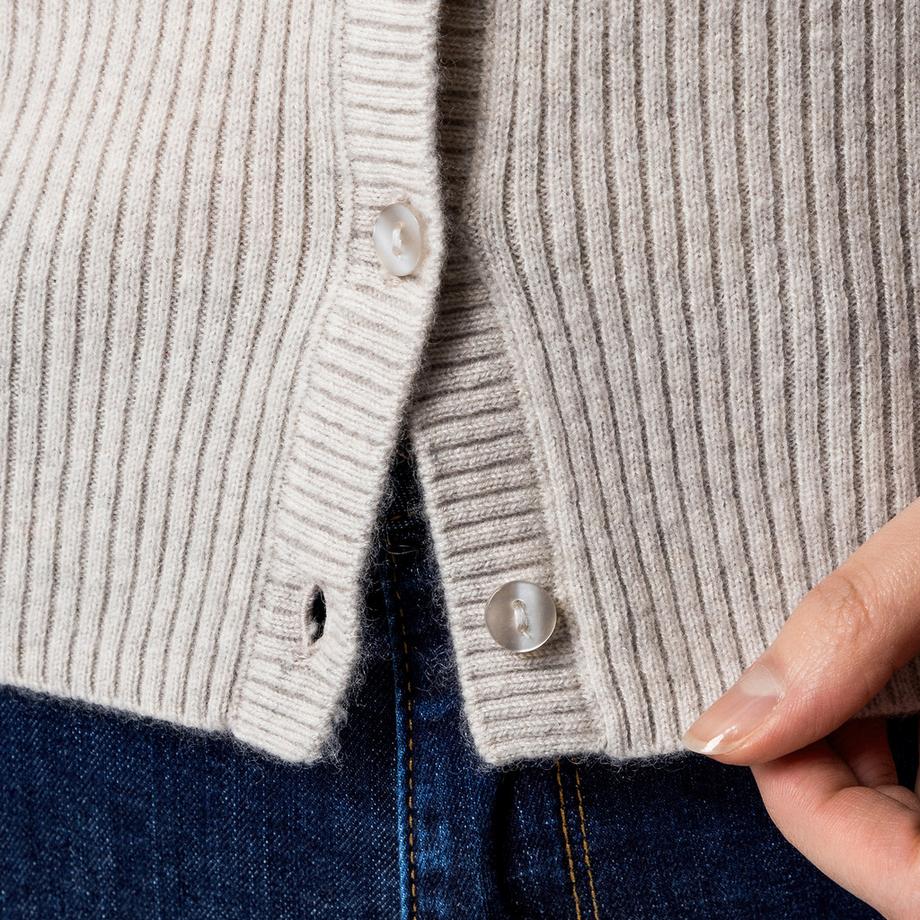 Manor Woman Cardigan côtelé col en V  