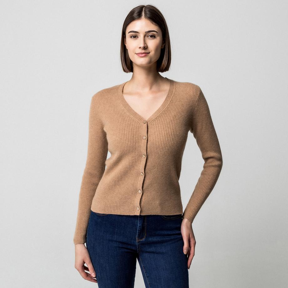 Manor Woman Cardigan côtelé col en V  