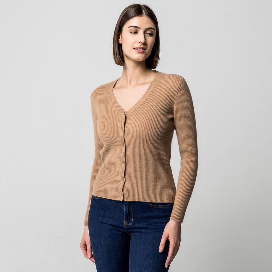 Manor Woman Cardigan côtelé col en V  