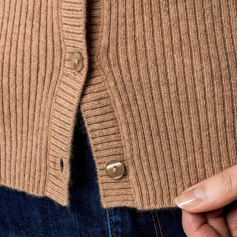 Manor Woman Cardigan côtelé col en V  