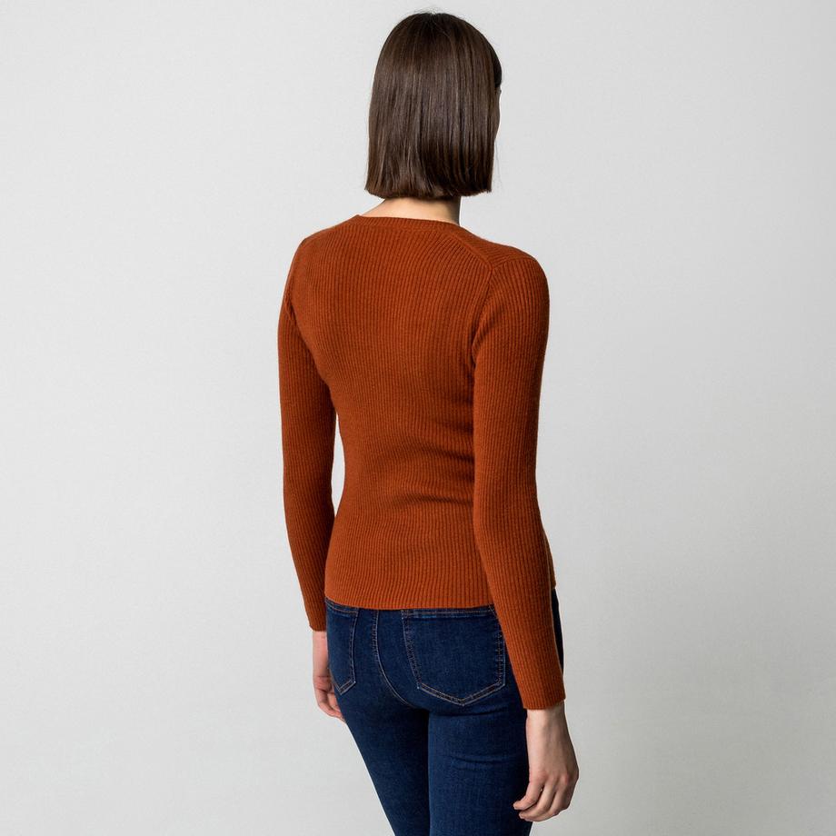 Manor Woman Gerippter V-Ausschnitt Cardigan  