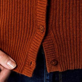 Manor Woman Gerippter V-Ausschnitt Cardigan  