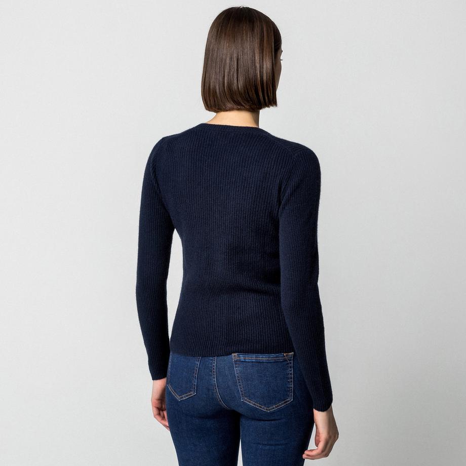 Manor Woman Gerippter V-Ausschnitt Cardigan  