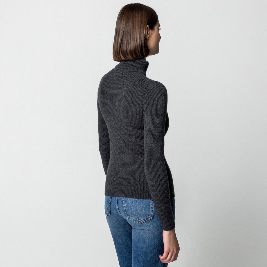 Manor Woman Maglione Cashmere a Coste Dolcevita  