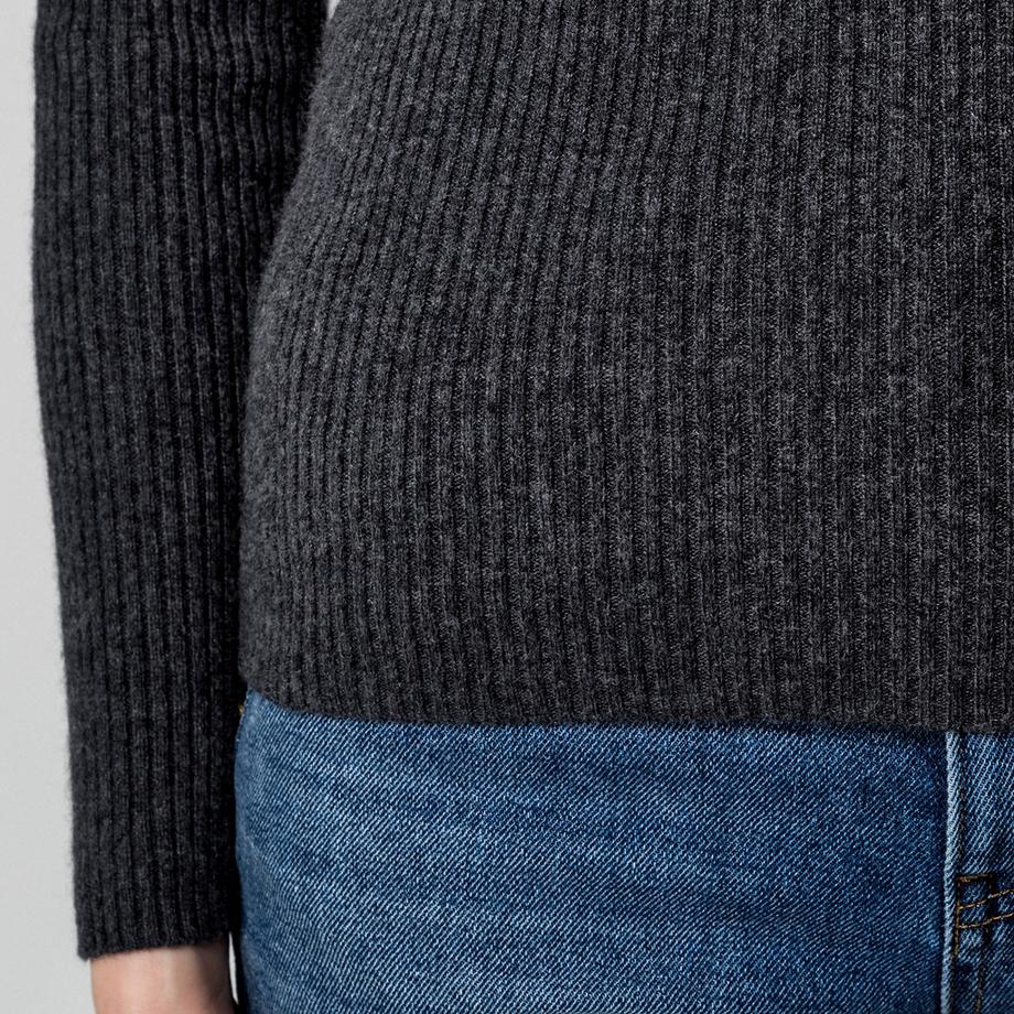 Manor Woman Maglione Cashmere a Coste Dolcevita  