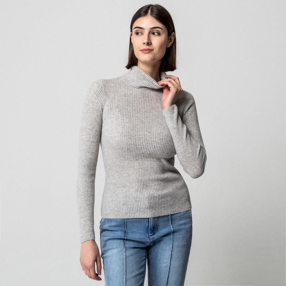 Manor Woman Pull Cachemire Col Roulé Nervuré  