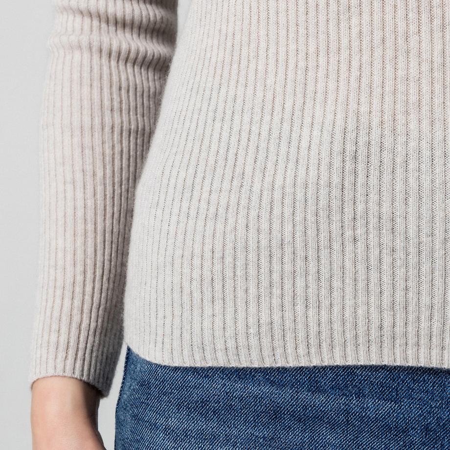 Manor Woman Maglione Cashmere a Coste Dolcevita  