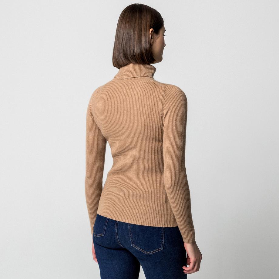 Manor Woman Maglione Cashmere a Coste Dolcevita  