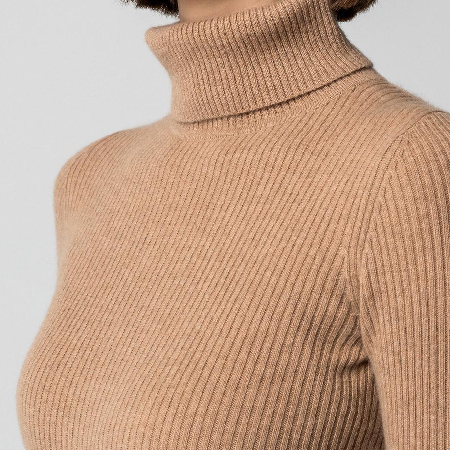 Manor Woman Maglione Cashmere a Coste Dolcevita  