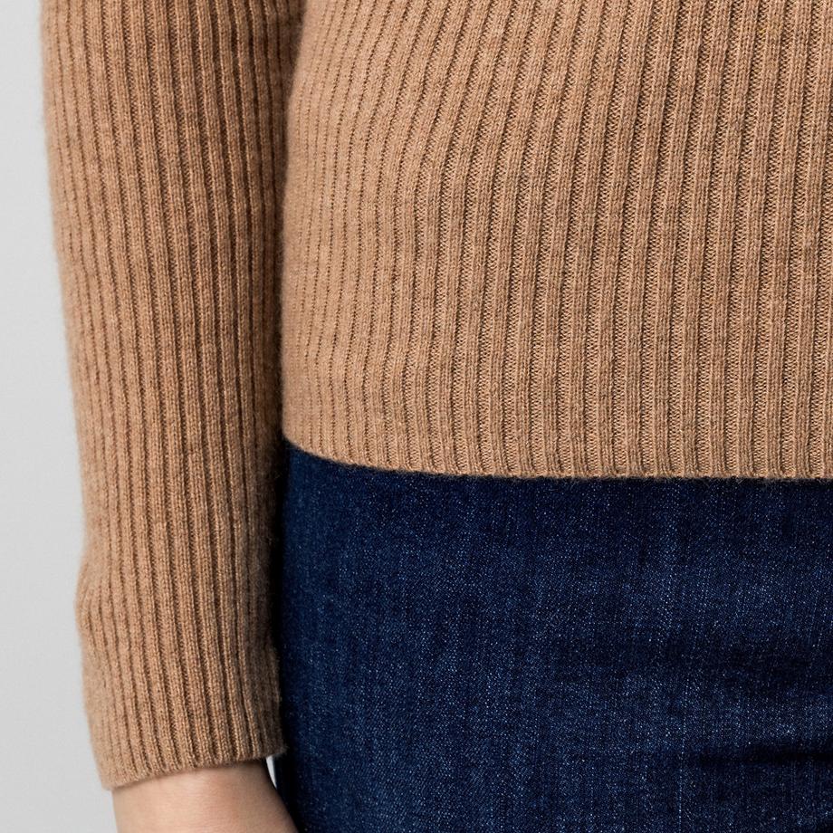 Manor Woman Maglione Cashmere a Coste Dolcevita  