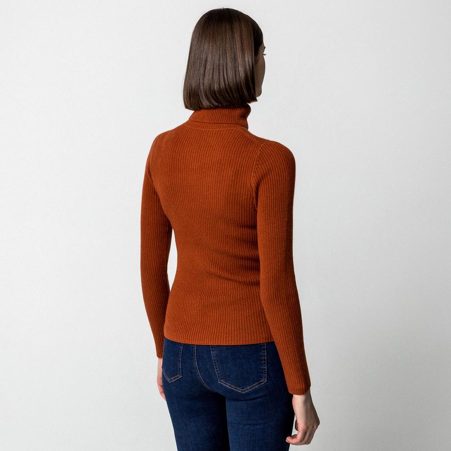 Manor Woman Cashmere Gerippter Rollkragenpullover  
