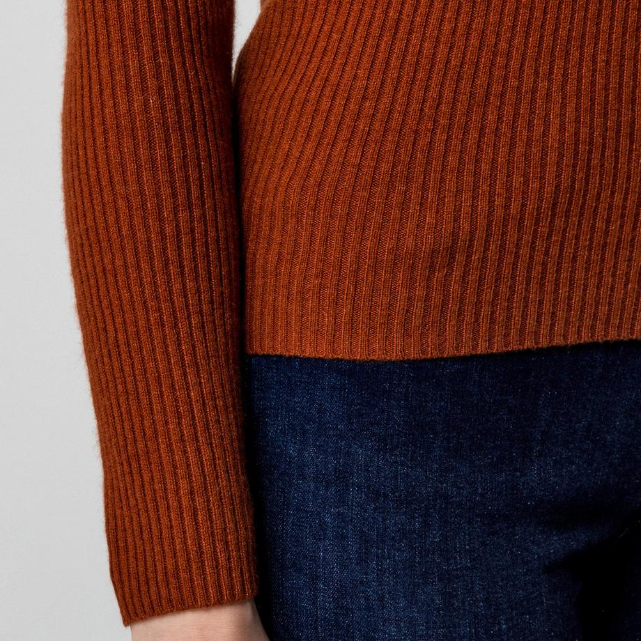 Manor Woman Cashmere Gerippter Rollkragenpullover  