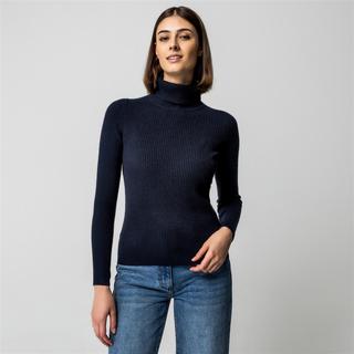 Manor Woman Cashmere Gerippter Rollkragenpullover Slim Fit  