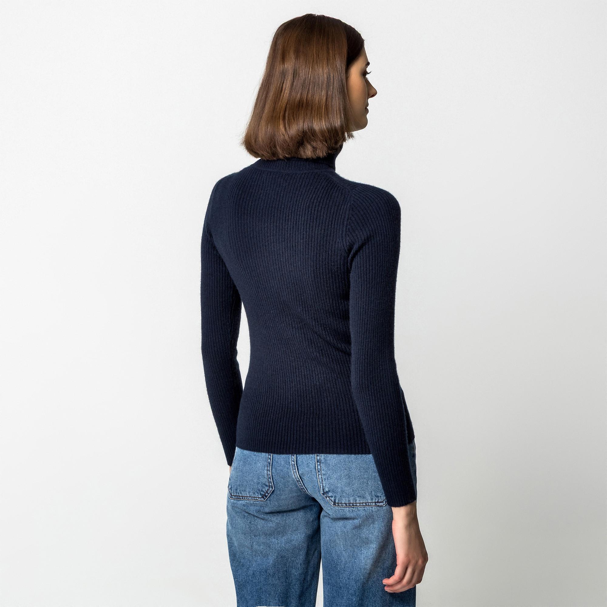 Manor Woman Cashmere Gerippter Rollkragenpullover Slim Fit  