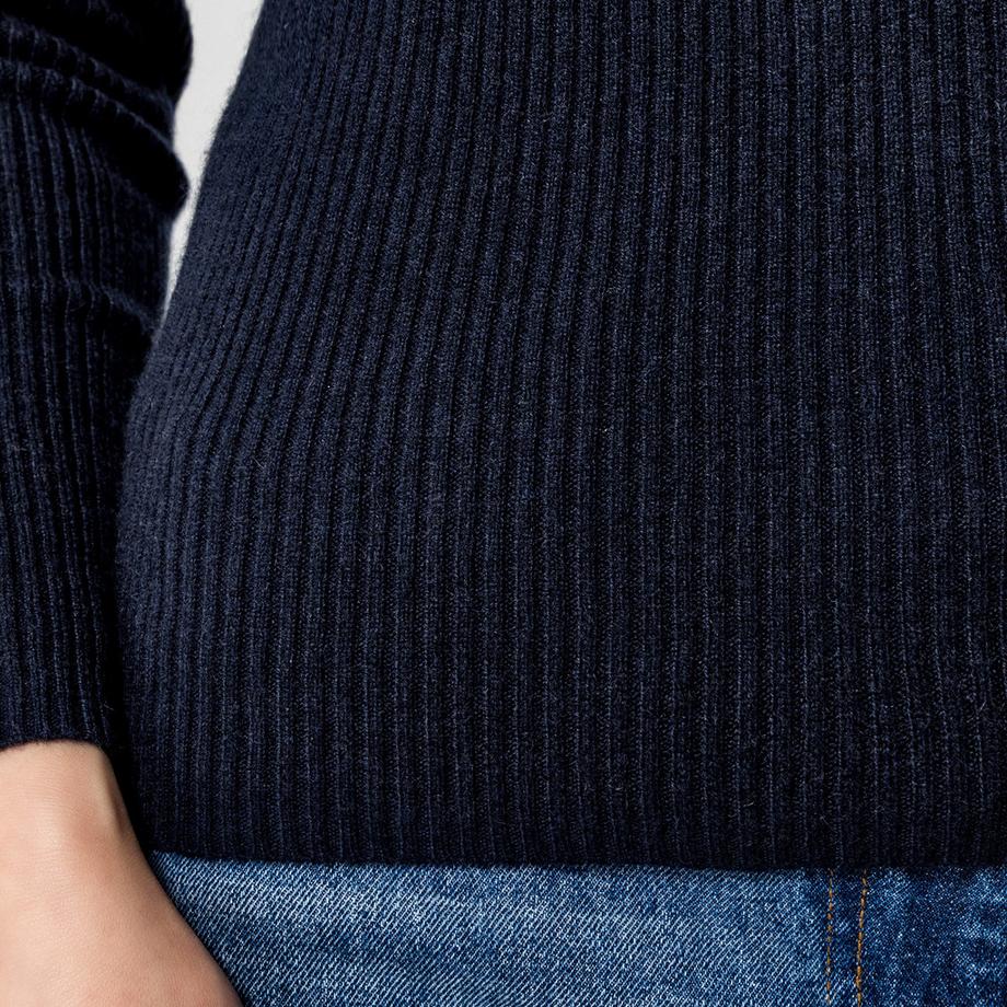 Manor Woman Maglione Cashmere a Coste Dolcevita  