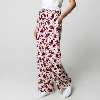 Manor Woman Hose mit Blumendruck Gummizug Gerades Bein  