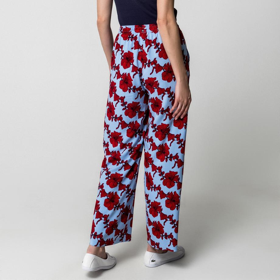 Manor Woman Pantaloni stampa floreale gamba dritta con elastico in vita  