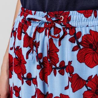 Manor Woman Pantalon imprimé floral coupe droite avec taille élastique  