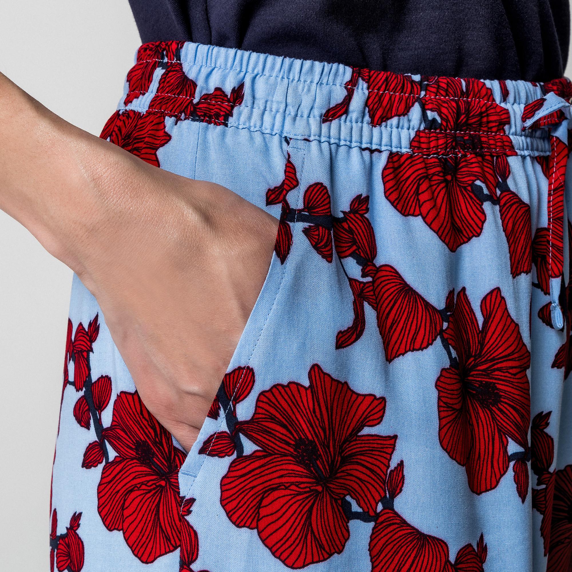 Manor Woman Pantalon imprimé floral coupe droite avec taille élastique  